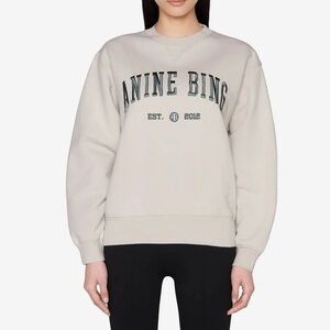 Annie Bing Women’s Top Ramona Sweatshirt University Pullover Beige size Large